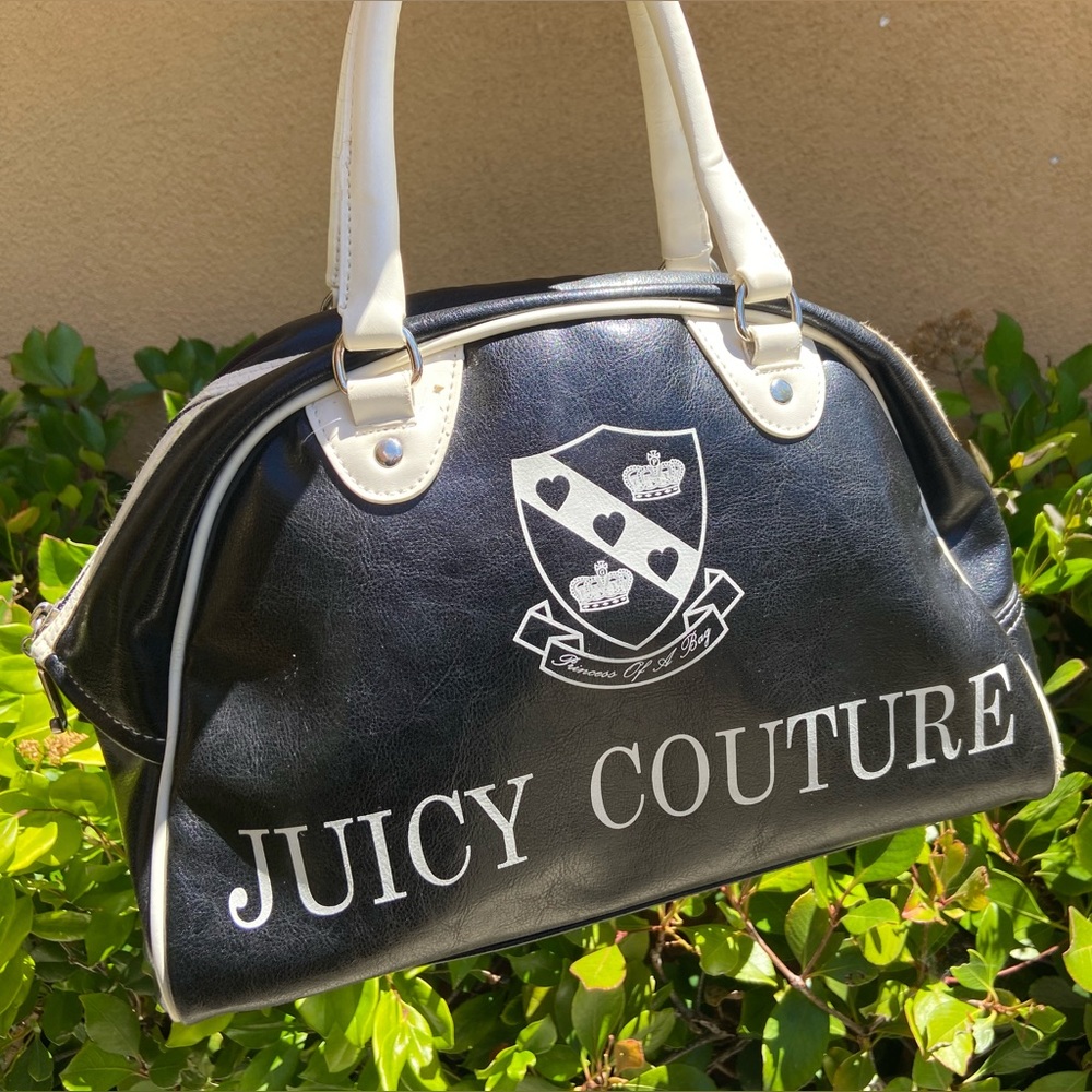 RARE Vintage Original Y2K Juicy Couture Bowling Bag Vegan Leather. Black